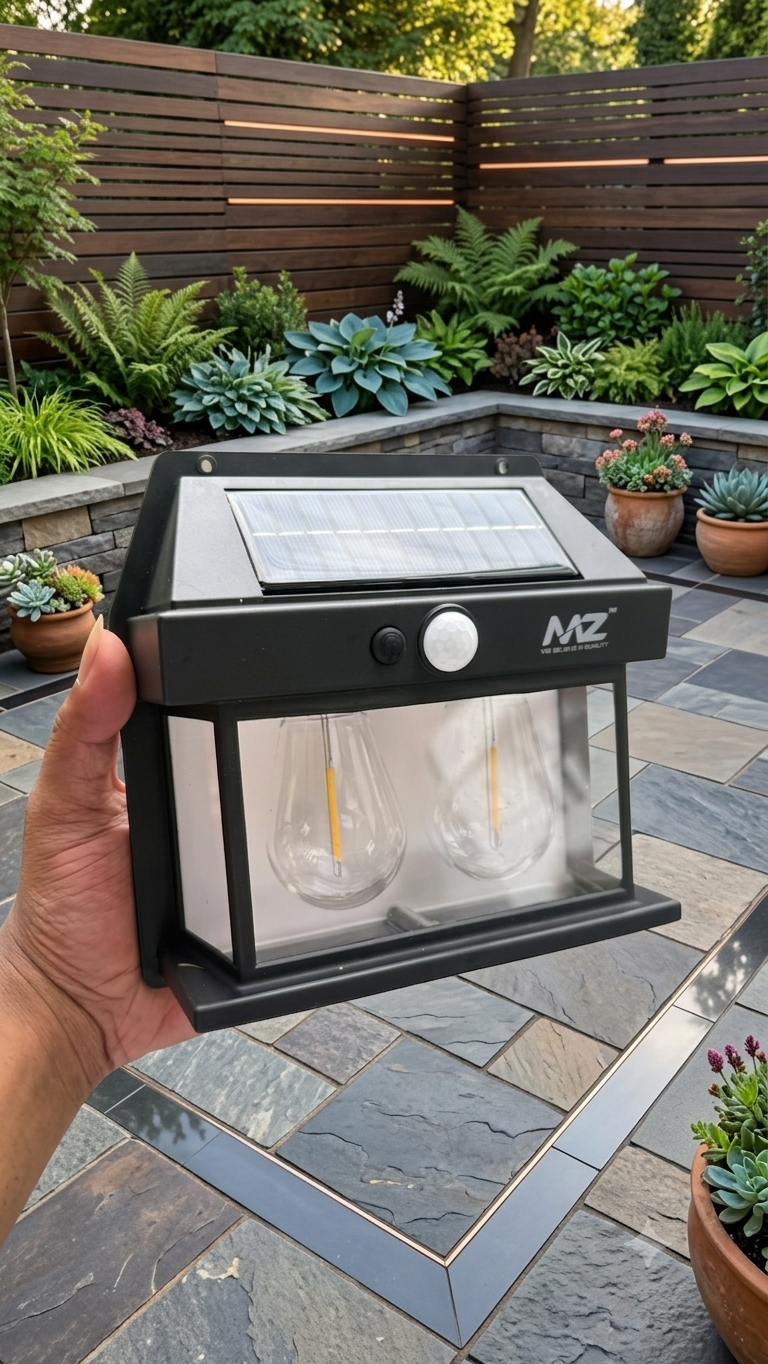 Solar Motion Sensor LED Wall Lamp | Waterproof Outdoor Garden Security Light