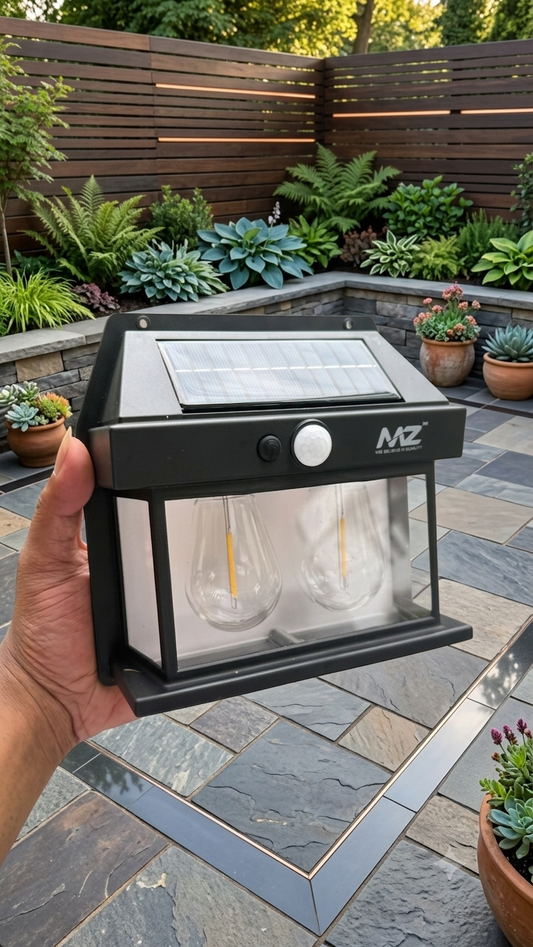 Solar Motion Sensor LED Wall Lamp | Waterproof Outdoor Garden Security Light