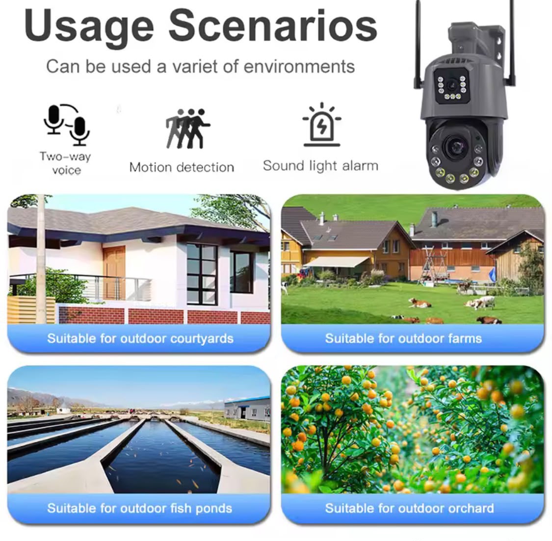 6MP Dual Lens 4G/WiFi Smart PTZ Outdoor Security Camera with 50X Zoom & Night Vision
